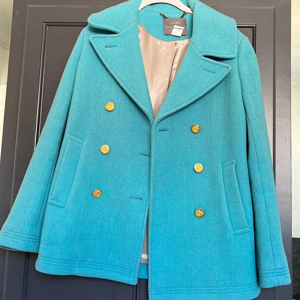 JCrew Stadium Cloth Peacoat